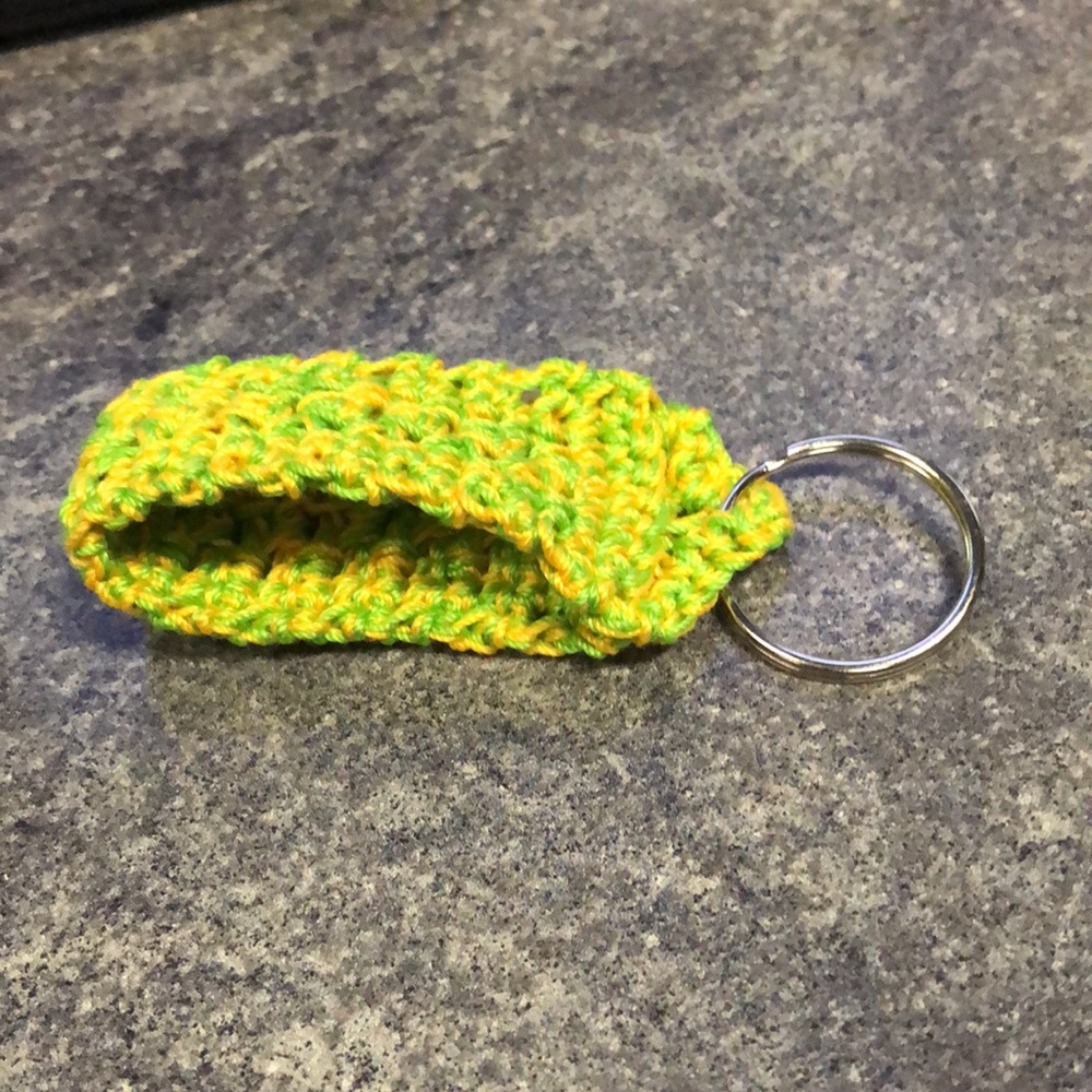 🏵Handmade crocheted “finger” key ring